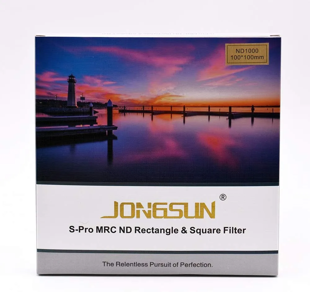 100x100mm Square ND Filter, S-PRO Neutral Density Gray ND1000 Lens Filter,Ultra Slim HD 18 Layer Nano Multi-Coated, Schott B270 Optical Glass, ND1000 (3.0) 10-Stop