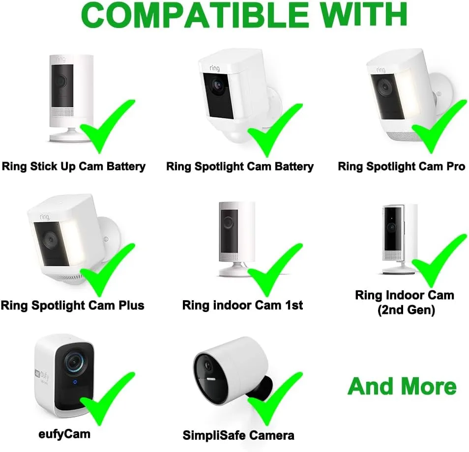 10FT Power Adapter and Cable for Ring Camera, Ring Stick Up Cam Battery, Ring Spotlight Cam Battery/Pro/Plus, Blink Outdoor 4(4th Gen), EufyCam 3C, Power Cord with Charger for Security Camera, 2 Pack