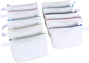 10Pcs Blank Canvas Pouches Versatile Cosmetic Makeup Bags for Travel Craft Accessories for Toiletries Pens and Items Organization