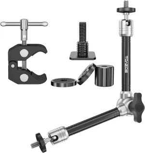11 Inch Adjustable Robust Articulating Magic Arm with Super Clamp for DSLR Camera, LCD Monitor, Flash Light, Video Light