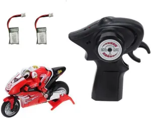 1/20 RC Motorcycle 4.2'' Mini Jump Motorbike Remote Control Motorcycle 4CH Fast RC Drift Moto Bike Car with Gyroscope RC Vehicle Racing Car Shockproof Rear Wheel Tilt, 2 Batteries (Red)