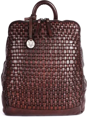 12.5 Inch Genuine Leather Backpack for Women and Men, Brown Leather Backpack with Adjustable Shoulder Strap