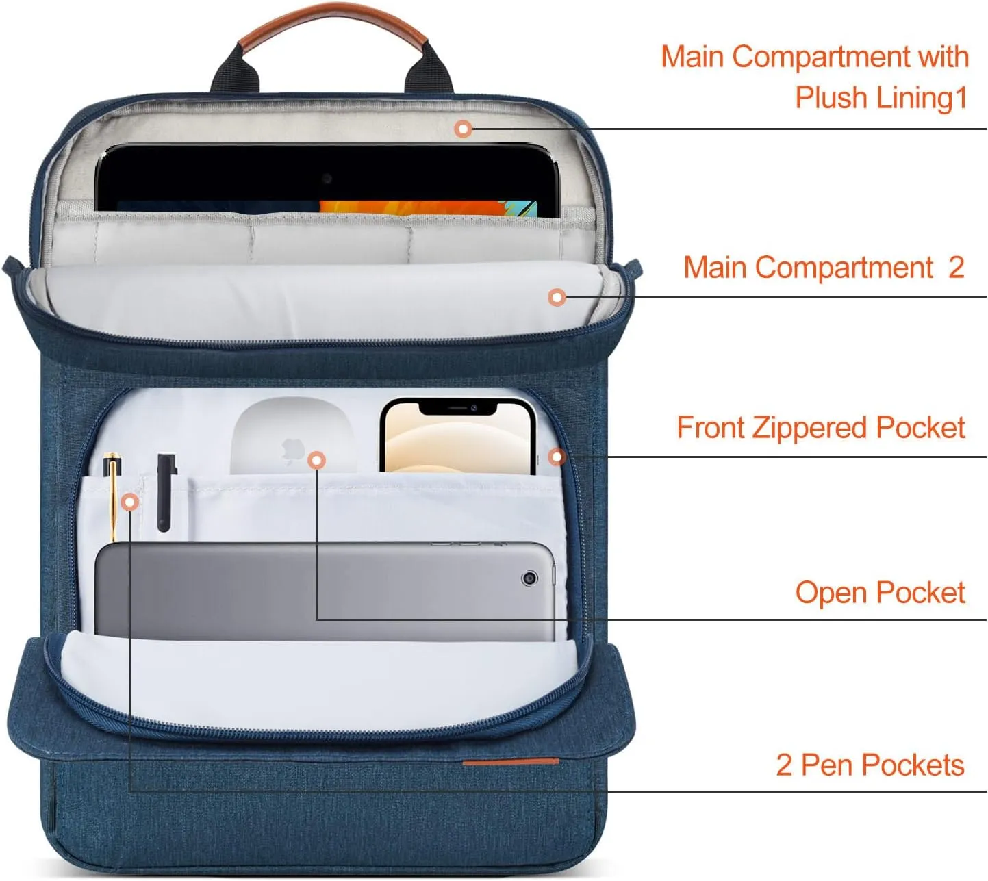 12.9-14.2 Inch Tablet Sleeve Bag for Samsung Galaxy Tab S9 S8 Ultra 14.6 inch,13" iPad Air M2 M3/Pro M4,12.9" iPad Pro/MacBook Air 13.6"/Pro 14.2" /Surface Laptop 2024/Surface Pro 11 10 Case-Blue