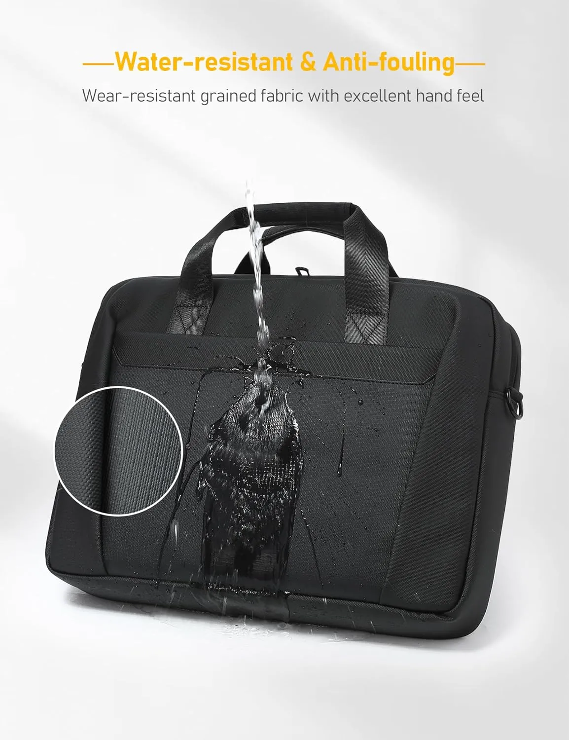 13-14 Inch Granulated Shoulder Portable Laptop Bag, Compatible with MacBook Pro 14 M4/M3/M2/M1, ASUS Chromebook Flip CX1, HP 14" Laptop, Crossbody Laptop Bag, Meteorite Black