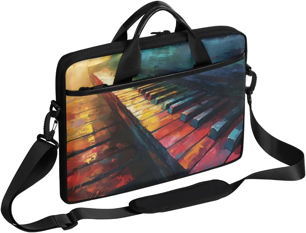 13-15 inch Abstract Piano portable laptop bag Note Piano Keys single shoulder laptop bag, suitable for work, travel, and other purposes