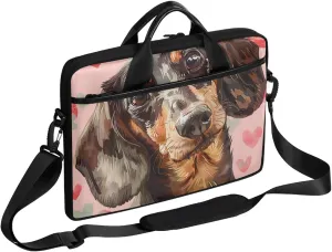13-15 Inch Mischievous Puppy Handy Laptop Bag og Book Bag Shower Curtain Floor Mat Cartoon Corgi Shoulder Laptop Bag For Work, School, Travel And More