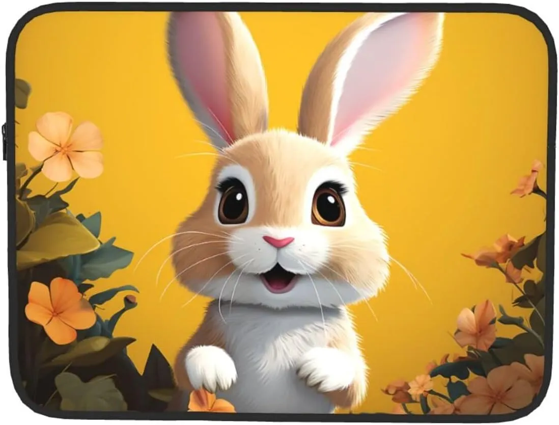 13 Inch Laptop Sleeve Bag Waterproof Shockproof Laptop Case Bag Easter Bunny Eggs Spring Flower Rabbit Computer Skin Bags Lightweight Tablet Carrying Case