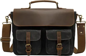 14 Inch laptop Bag Portable,Vintage Briefcase For Men/Women,Unisex Office Crossbody Bag