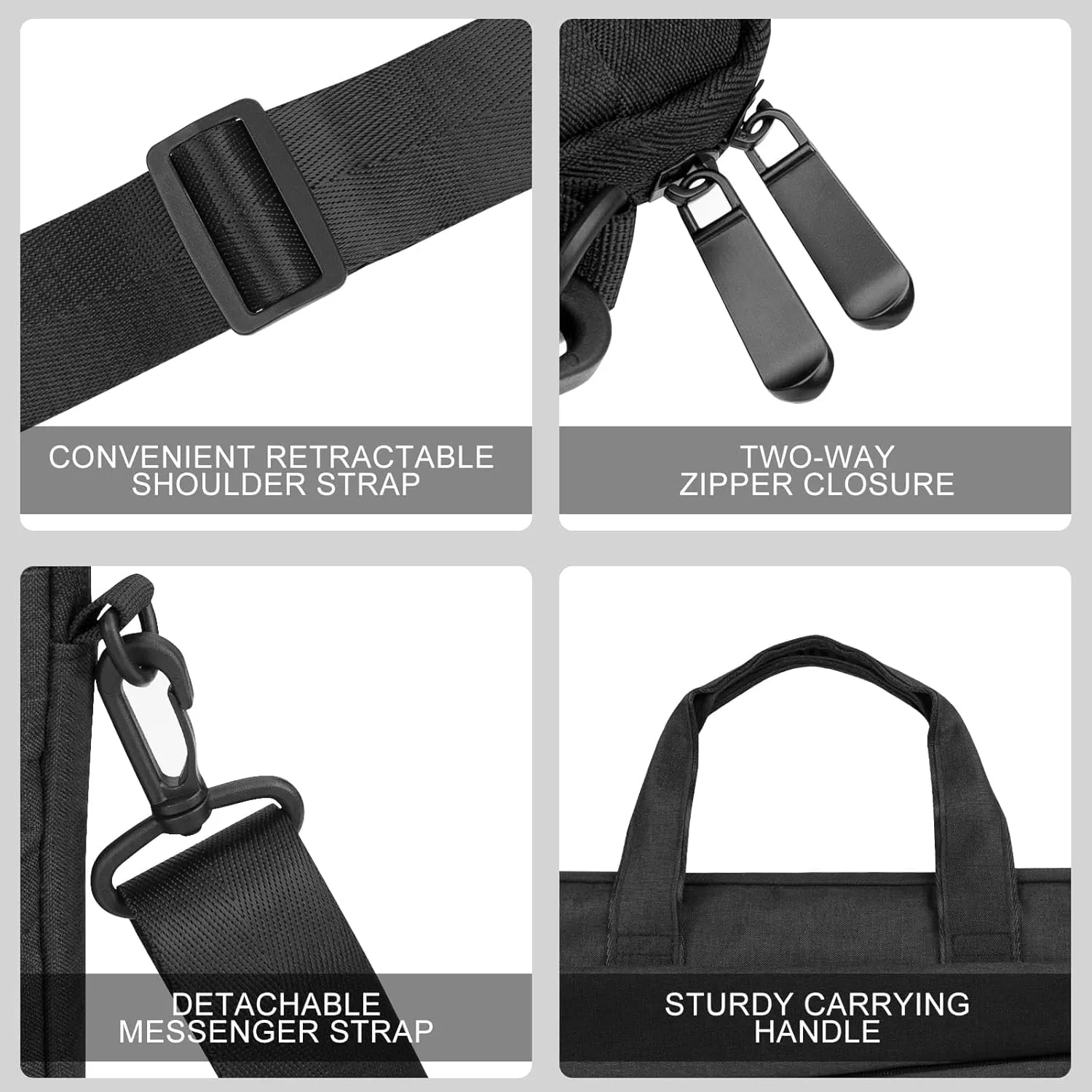 15 15.6 16 inch Laptop Sleeve Case Shoulder Bag Compatible with 16 inch MacBook Pro M1 M2 Pro/Max 15.6 inch Acer ASUS Dell HP Thinkpad Chromebook 15.6 inch Gaming Laptop Bag, Black