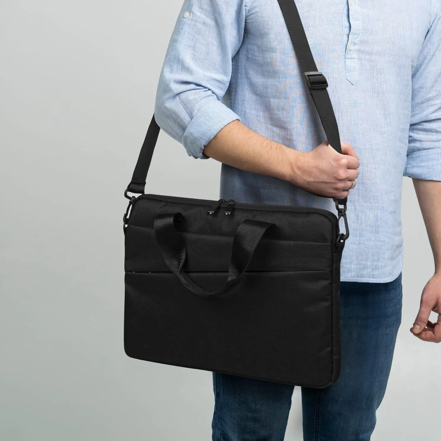 15 15.6 16 inch Laptop Sleeve Case Shoulder Bag Compatible with 16 inch MacBook Pro M1 M2 Pro/Max 15.6 inch Acer ASUS Dell HP Thinkpad Chromebook 15.6 inch Gaming Laptop Bag, Black