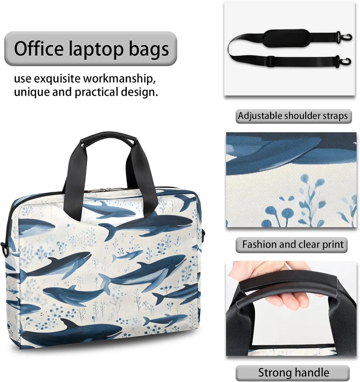 15.7 Inch Laptop Bag Computer Bag for Women Men Laptop Carrying Case with Adjustable Shoulder Strap