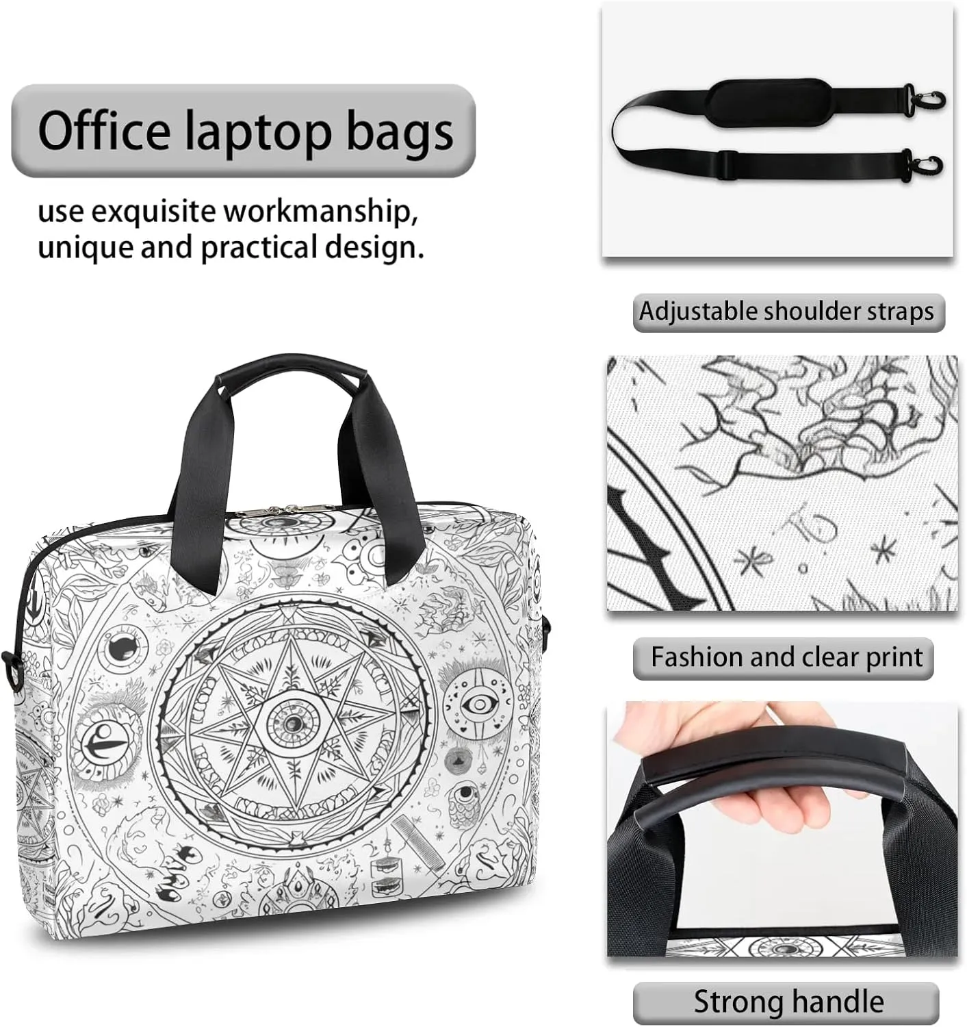 15.7 Inch Laptop Bag Computer Bag for Women Men Laptop Carrying Case with Adjustable Shoulder Strap
