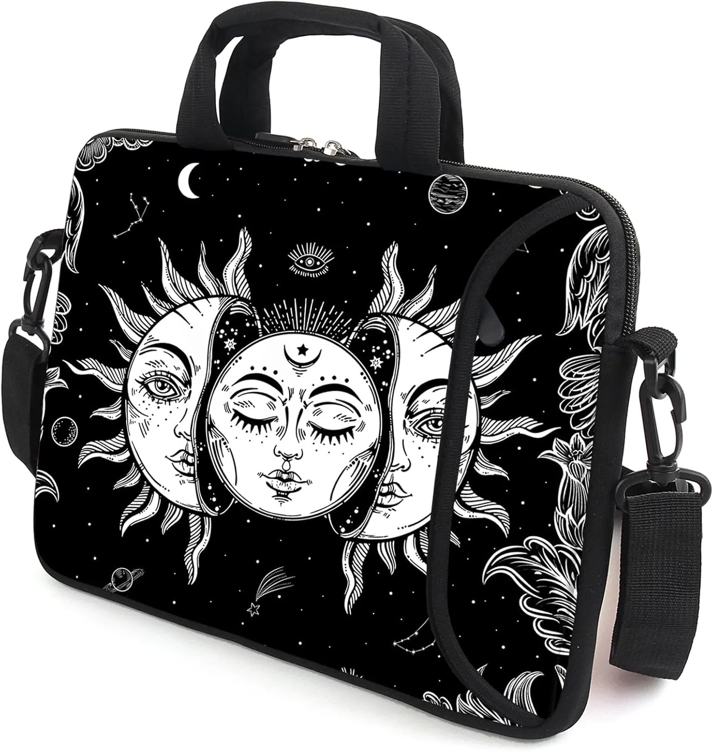 15" laptop sleeve laptop bag chromebook case adjustable shoulder strap with handle accessory pocket for men women (RYD-15-5)