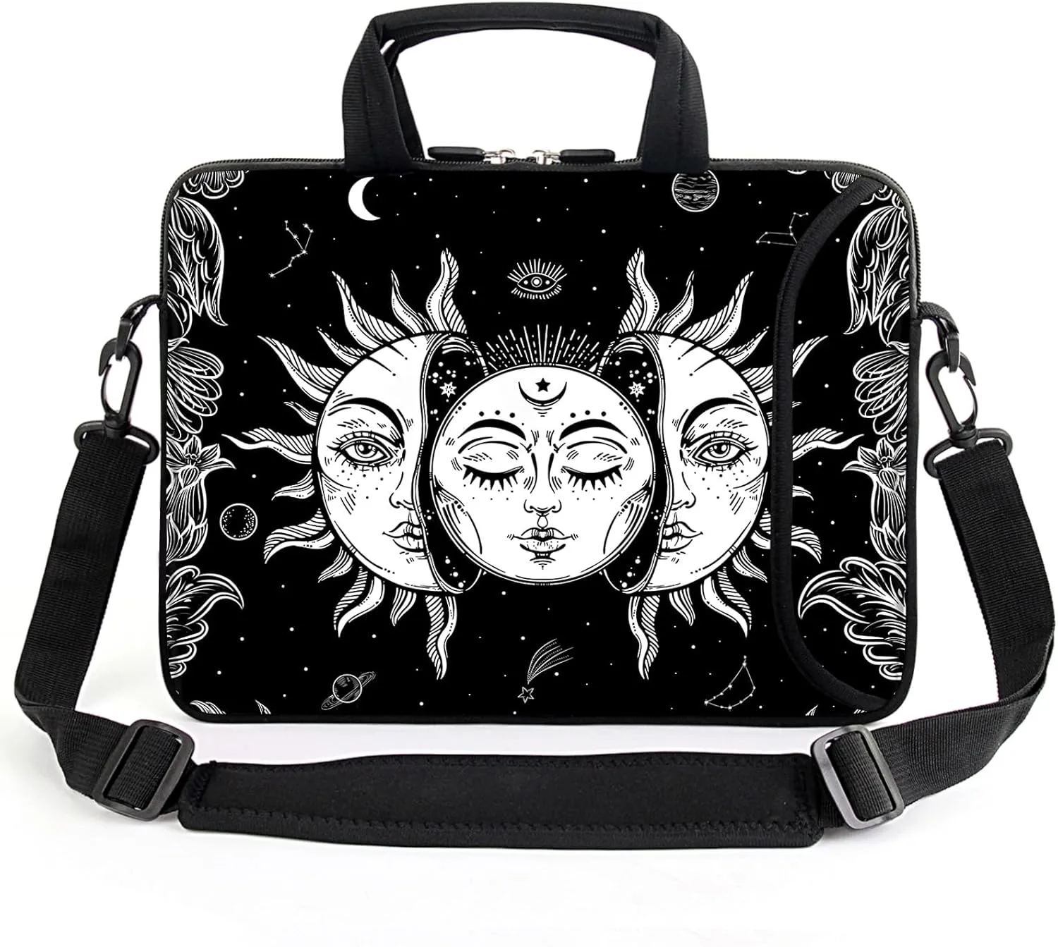 15" laptop sleeve laptop bag chromebook case adjustable shoulder strap with handle accessory pocket for men women (RYD-15-5)