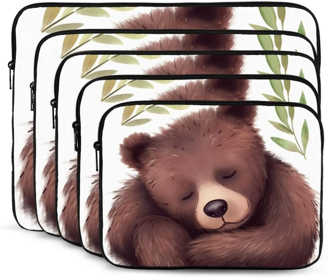 17 Inch Laptop Sleeve Bag Waterproof Shockproof Laptop Case Bag Baby Bear Sleeping Computer Skin Bags Lightweight Tablet Carrying Case