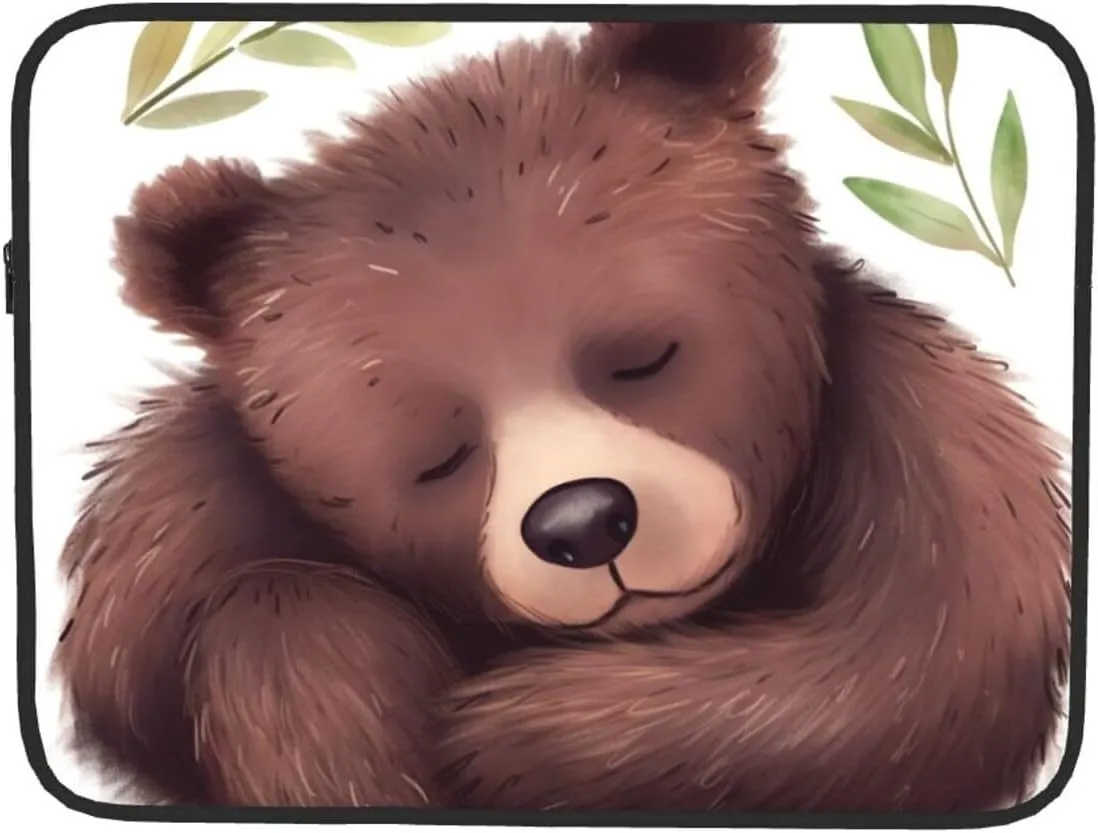 17 Inch Laptop Sleeve Bag Waterproof Shockproof Laptop Case Bag Baby Bear Sleeping Computer Skin Bags Lightweight Tablet Carrying Case