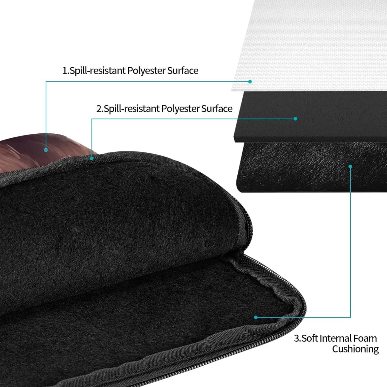 17 Inch Laptop Sleeve Bag Waterproof Shockproof Laptop Case Bag Baby Bear Sleeping Computer Skin Bags Lightweight Tablet Carrying Case