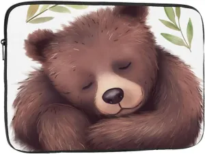 17 Inch Laptop Sleeve Bag Waterproof Shockproof Laptop Case Bag Baby Bear Sleeping Computer Skin Bags Lightweight Tablet Carrying Case