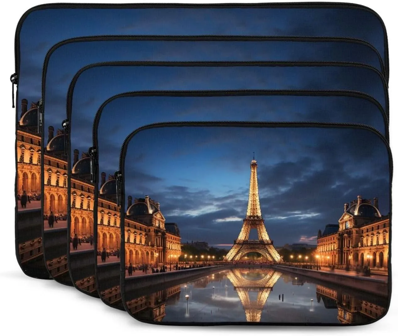 17 Inch Laptop Sleeve Bag Waterproof Shockproof Laptop Case Bag Paris in Ninght Computer Skin Bags Lightweight Tablet Carrying Case