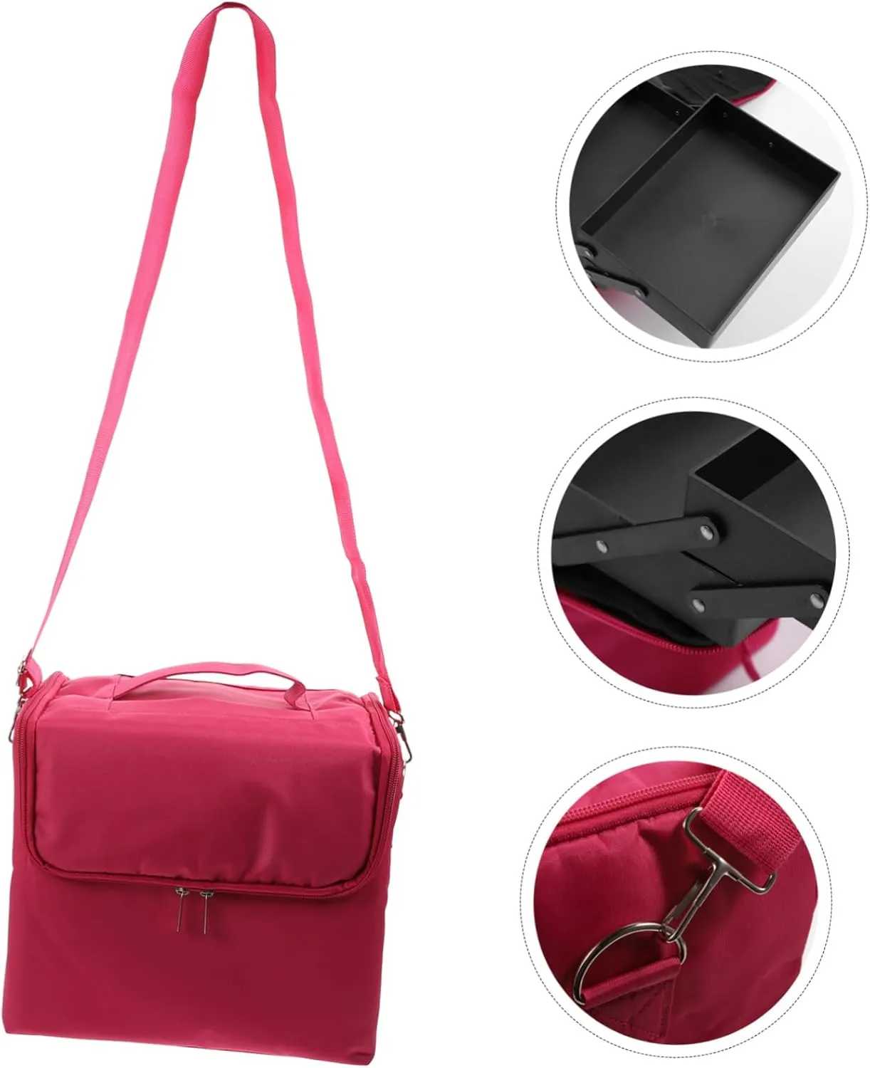 1pc Cosmetic Bag Duffle Bag for Travel Manicure Tools Cosmetics Bag Waterproof Bag Miss Portable, Rosy, 29x21cm