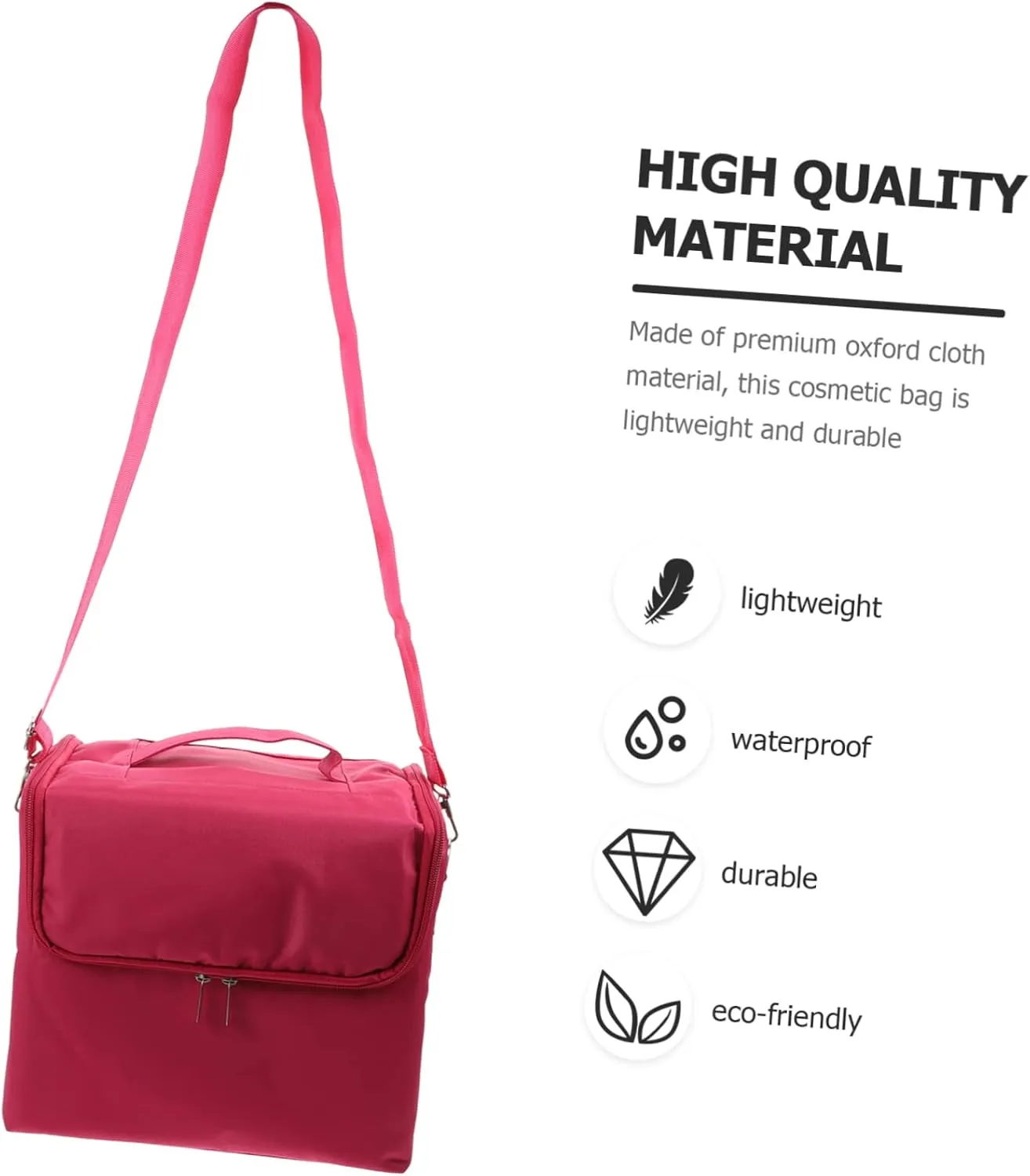 1pc Cosmetic Bag Duffle Bag for Travel Manicure Tools Cosmetics Bag Waterproof Bag Miss Portable, Rosy, 29x21cm