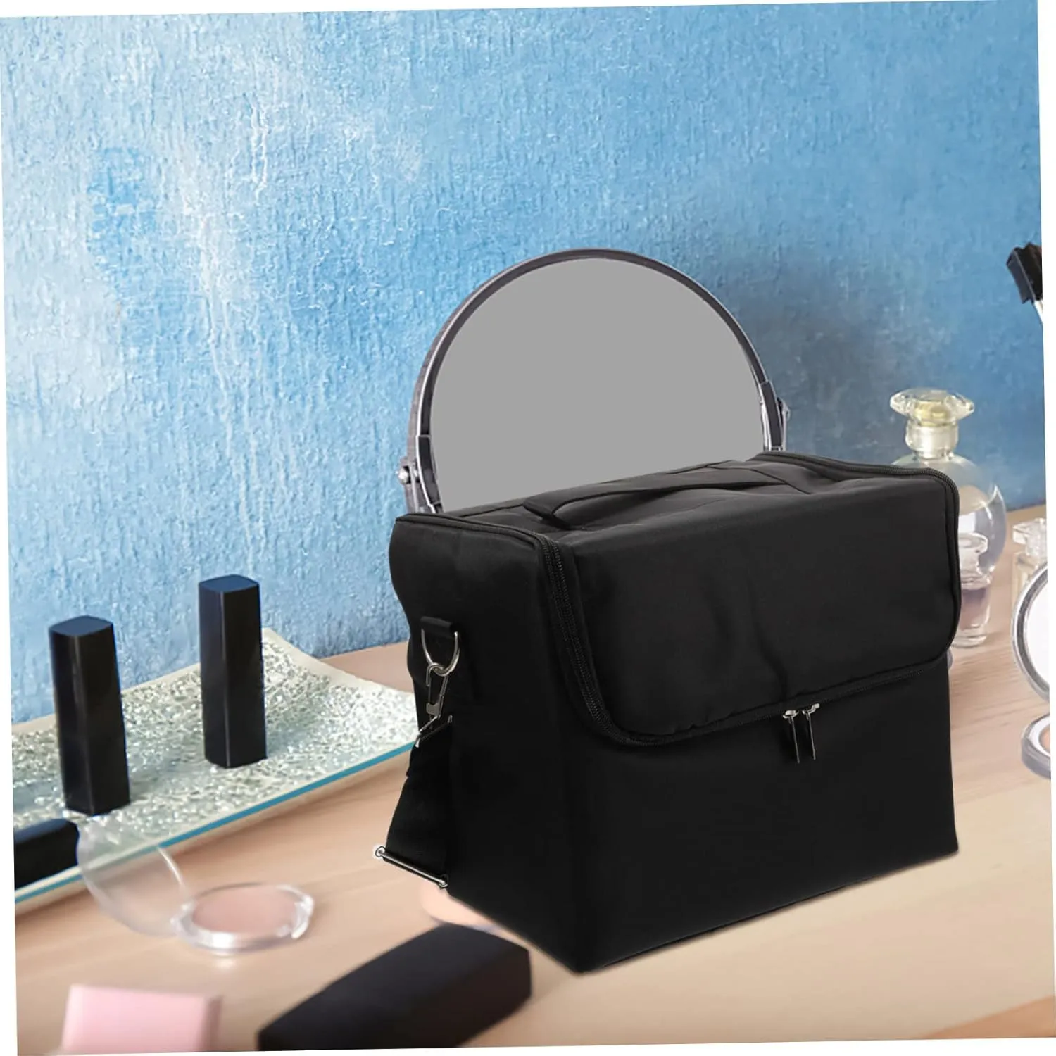 1pc Cosmetic Bag Duffle Bag for Travel Manicure Tools Cosmetics Bag Waterproof Bag Miss Portable, Rosy, 29x21cm