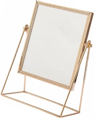 1pc Square Makeup Vanity Mirror Flower Lace Decor Large Glass Area Desk Mirror for Home Decor Random Color