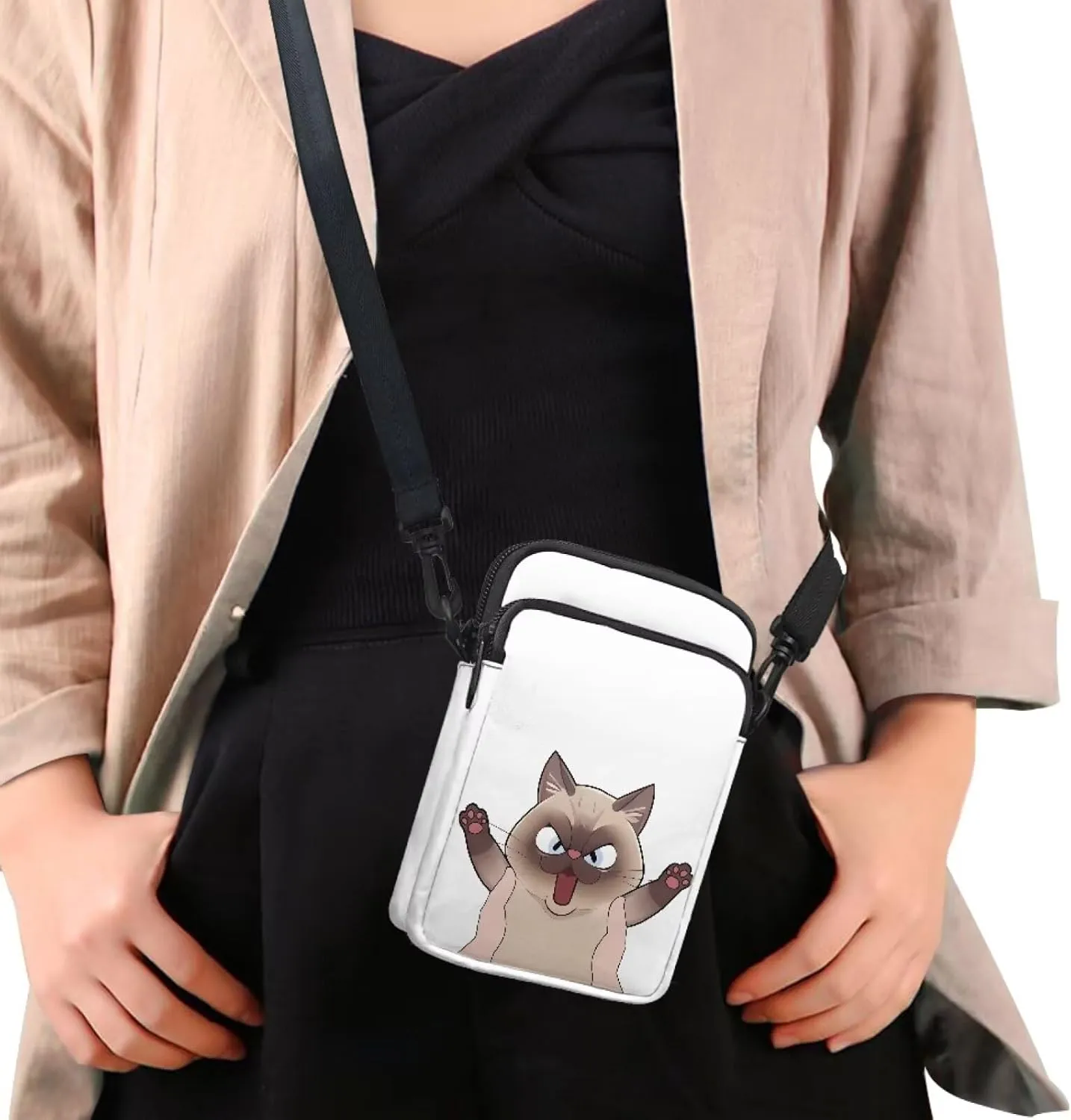 2 Layer Crossbody Bag Messenger Satchel Bags Wallet Phone Case for Men Women