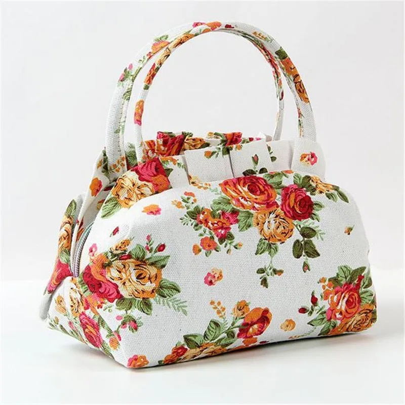 2020  women's Canvas casual handbags lady small bags women tote lunch bag wholesale