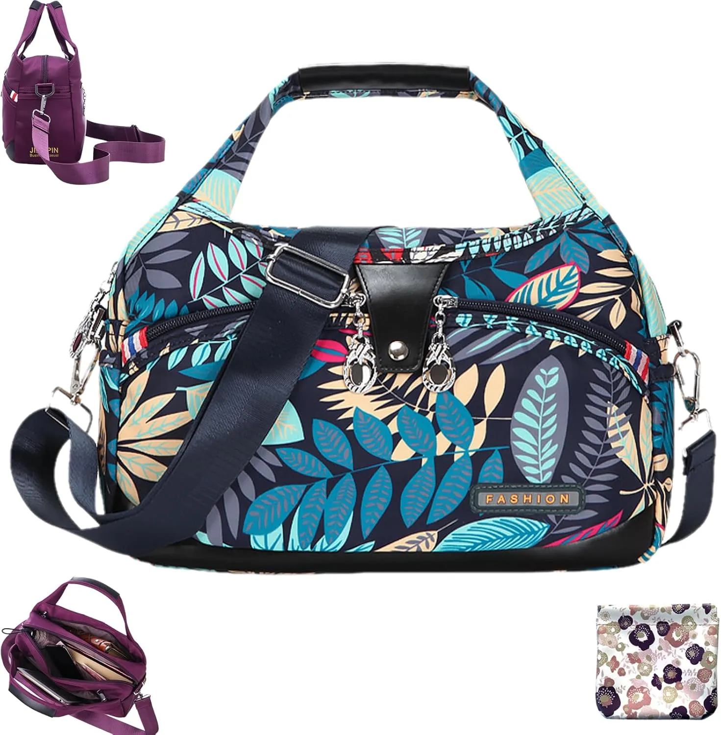 2025 New Blaciokamith Soft Side Lightweight Underseat Tote Bag, Multi-Pocket Fashion Waterproof Anti-Theft Handbag Crossbody