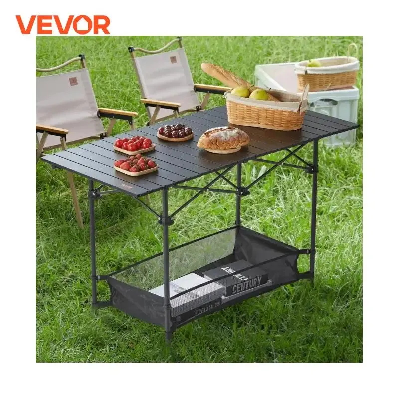 220/66lbs Outdoor Camping Folding Table  W/ Storage Bag Aluminum Alloy