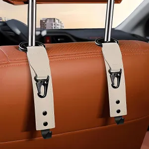 2pcs Car Seat Back Hook for Lexus is ES GS LS LFA CT UX NX RX GX LX RC Auto Portable Organizer Holder Hooks Car Seat Headrest Hooks for Bags,Purses, Handbags,Beige, normal