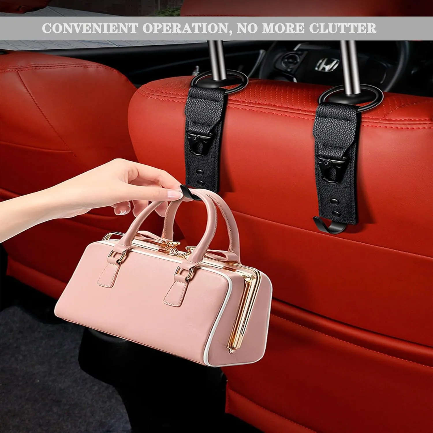 2pcs Car Seat Back Hook for Toyota Prius Land Cruiser C-HR Hilux Sienna Urban Auto Portable Organizer Holder Hooks Car Seat Headrest Hooks for Bags,Purses, Handbags,Black, normal