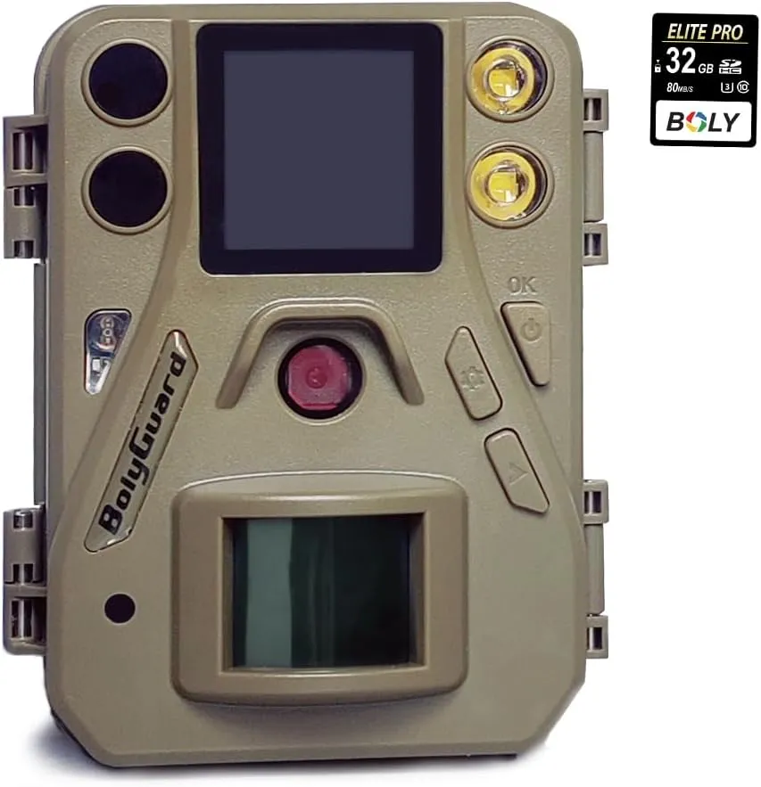 37MP 4K Hunting Trail Camera with Dual Flash (Red IR & White LED),IP67 Hunting Game Camera with 1.44'' Color LCD for Wildlife (SG520-D/SD)