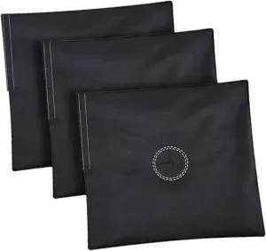 3Pcs Sandbag Weight Bag for Gazebos, Camping, Flags - 18x19 Inches, Black Canvas, Heavy Duty