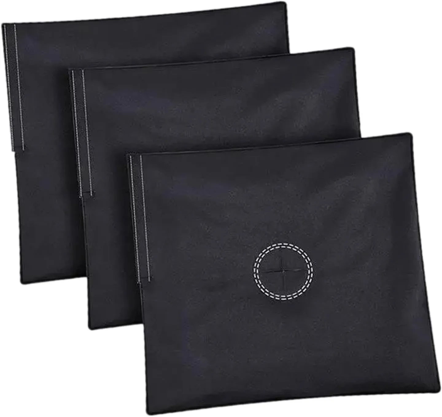 3Pcs Sandbag Weight Bag for Gazebos, Camping, Flags - 18x19 Inches, Black Canvas, Heavy Duty