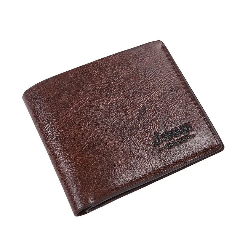 3Pcs Set Jeep Vintage Men's Leather Crossbody Long Wallet Short wallet Set