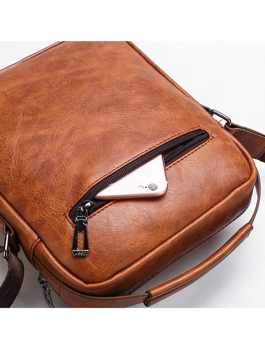 3Pcs Set Jeep Vintage Men's Leather Crossbody Long Wallet Short wallet Set