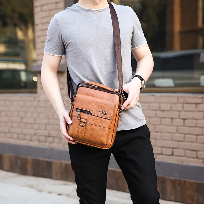 3Pcs Set Jeep Vintage Men's Leather Crossbody Long Wallet Short wallet Set
