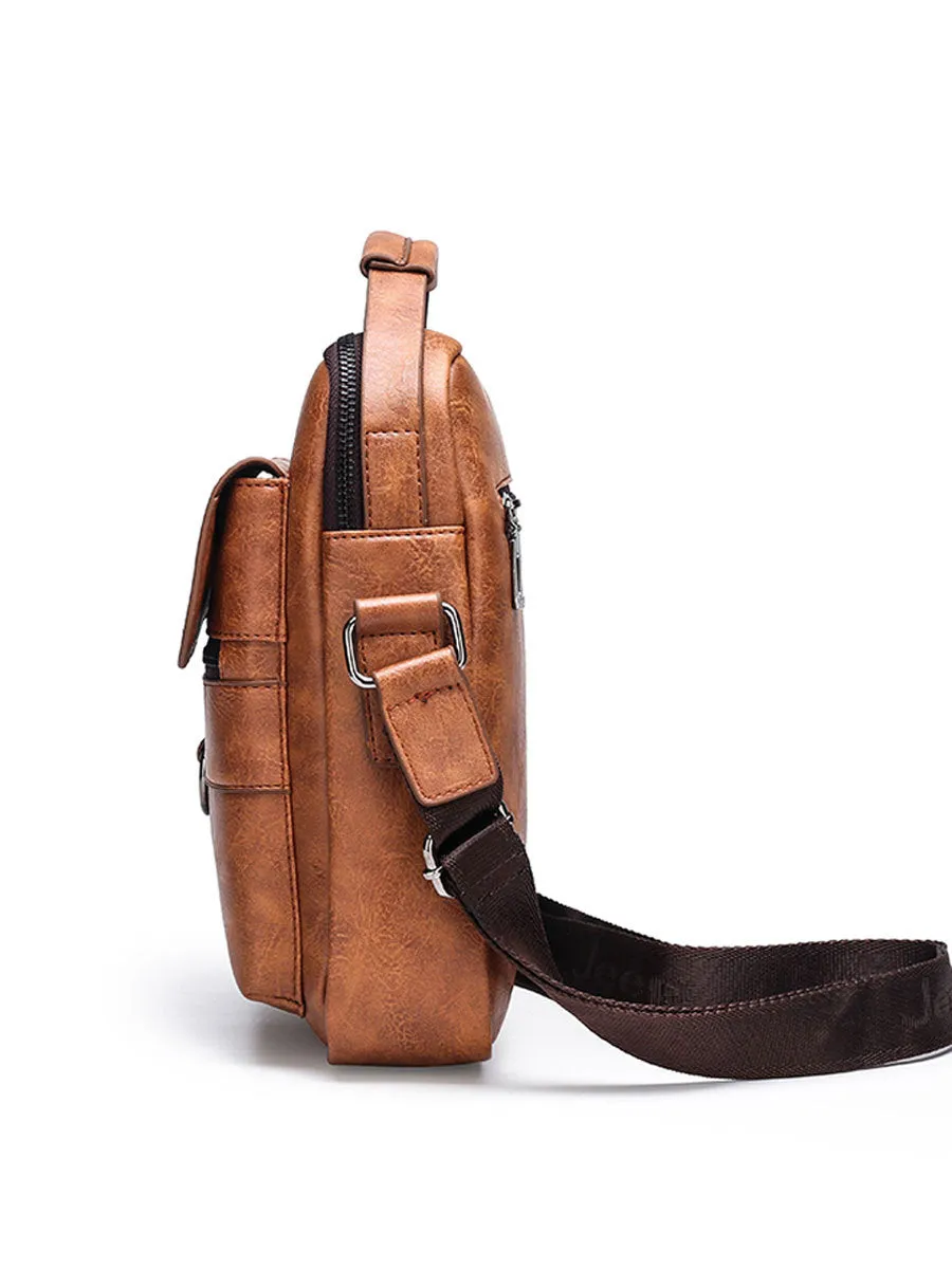3Pcs Set Jeep Vintage Men's Leather Crossbody Long Wallet Short wallet Set