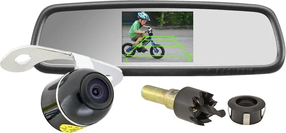 4.3" Rearview Security System (Rear View Mirror with Built-in Display and Color Camera) HK-4318