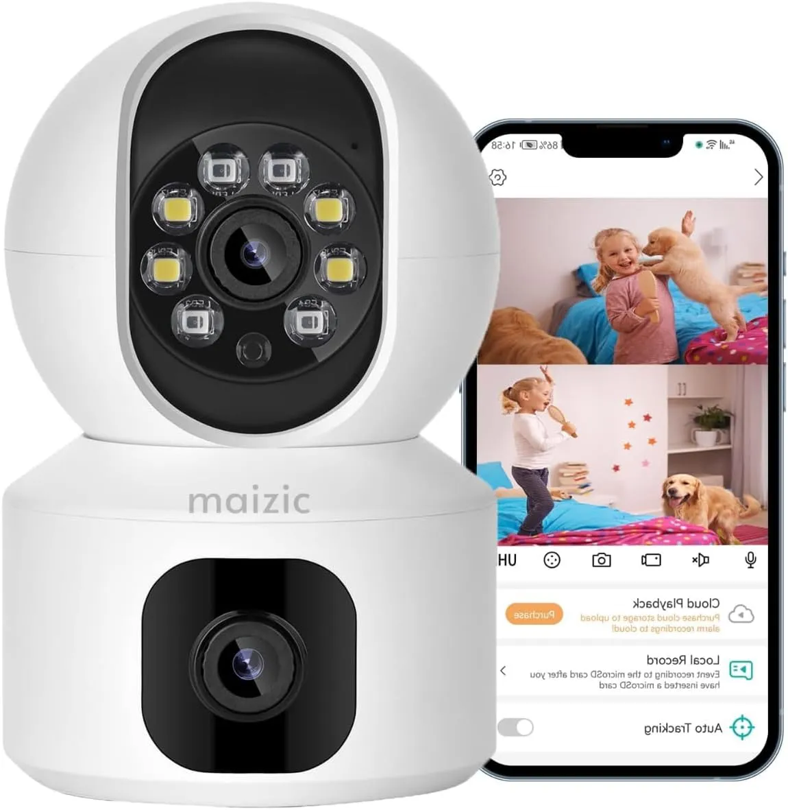 5 5 MP CCTV Camera 360? Security WiFi Camera, Pan & Tilt, Color Night Vision 20M, Human Detection, Smart Motion Tracking, 2-Way Talk