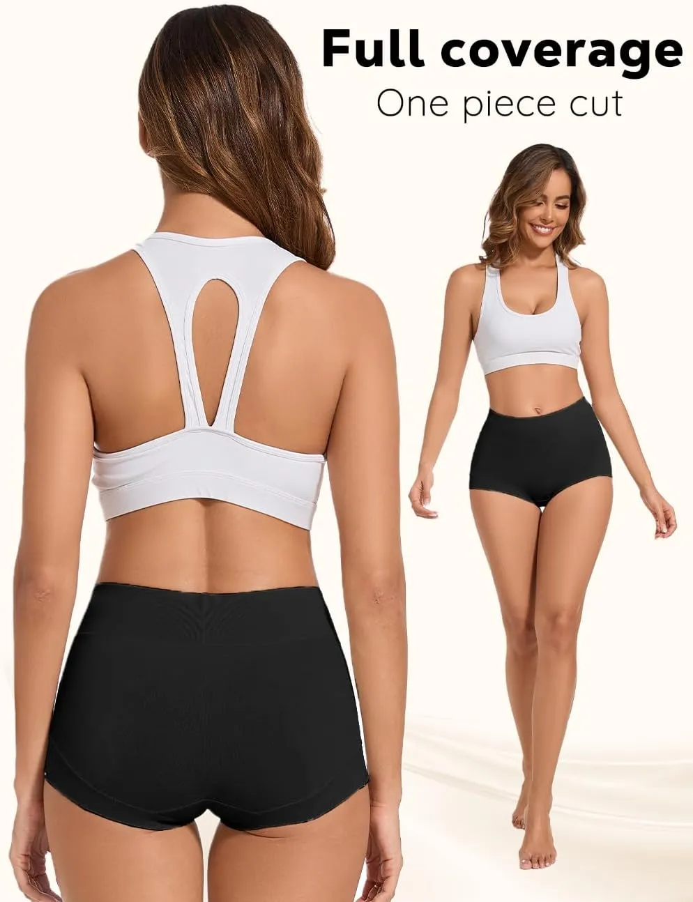 5 Pack Womens Cotton High Waisted Full Coverage Underwear(Regular & Plus Size)