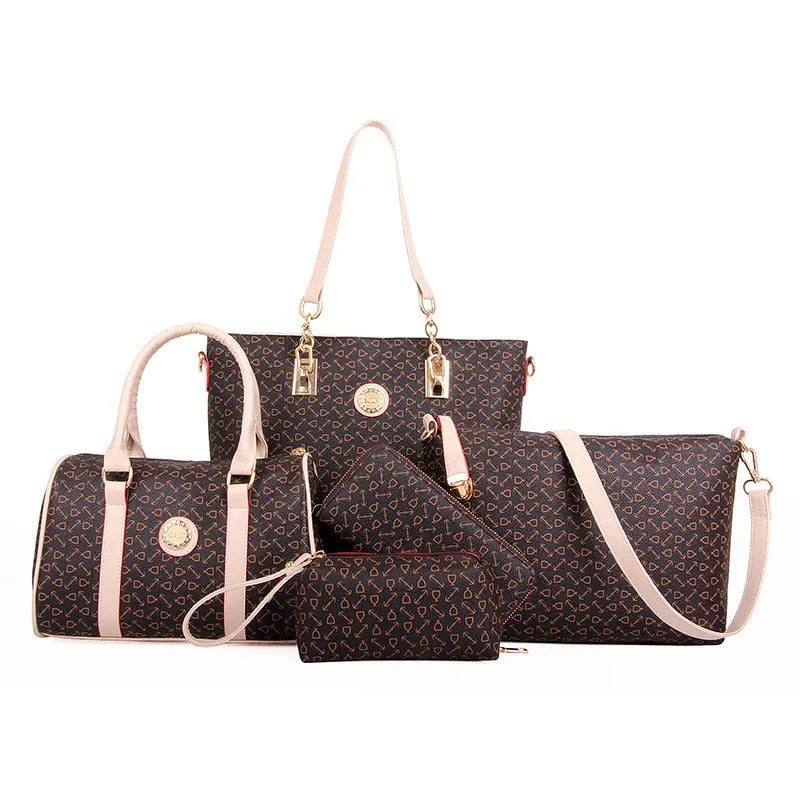 5 Set Famous Brand Women luxury Hand Bag
