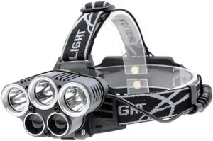 5led Rechargeable Headlamp Waterproof Led Torch Aluminum Alloy Construction Led Flashlight for Camping Hiking Outdoor
