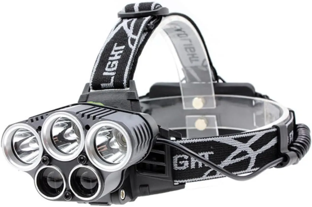 5led Rechargeable Headlamp Waterproof Led Torch Aluminum Alloy Construction Led Flashlight for Camping Hiking Outdoor