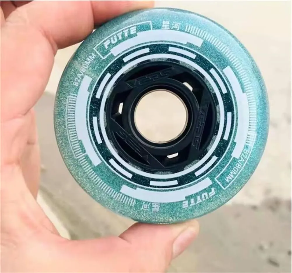 82A Inline Skates Wheel Blue Wine Red Star River PU Rollers for Slalom Street Asphalt Road Skating Roller Skate Wheels, 8 Pack