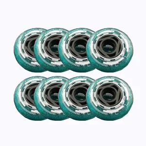 82A Inline Skates Wheel Blue Wine Red Star River PU Rollers for Slalom Street Asphalt Road Skating Roller Skate Wheels, 8 Pack