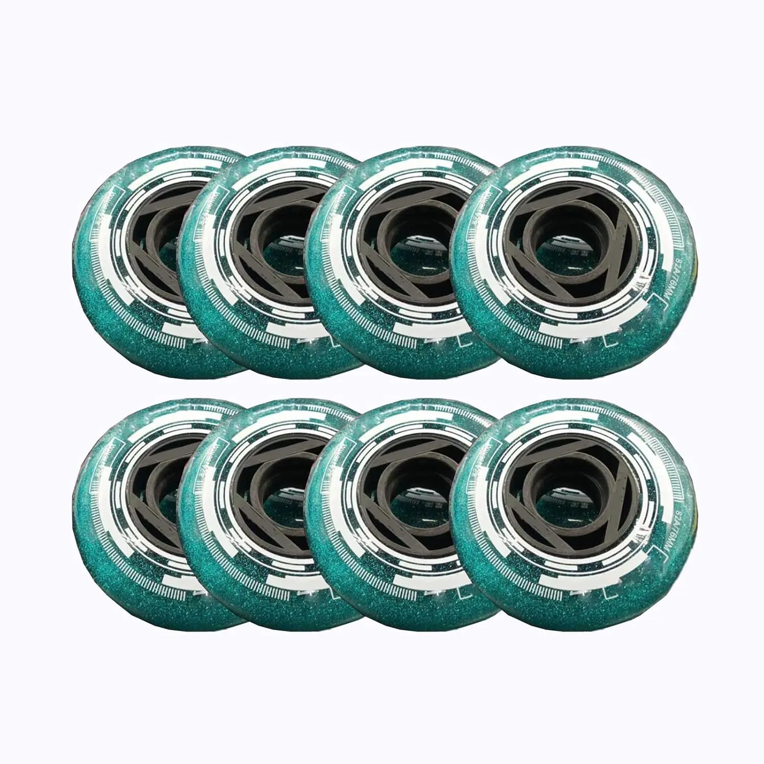 82A Inline Skates Wheel Blue Wine Red Star River PU Rollers for Slalom Street Asphalt Road Skating Roller Skate Wheels, 8 Pack