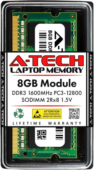 A-Tech 8GB RAM for ASRock Mini PC M8 D45, M8 Z97-600W, Vision 3D 252B, VisionX 321B, VisionX 323B, VisionX 420D, VisionX 421D, VisionX 471D | DDR3 1600MHz PC3-12800 SODIMM 1.5V Non-ECC Memory Upgrade